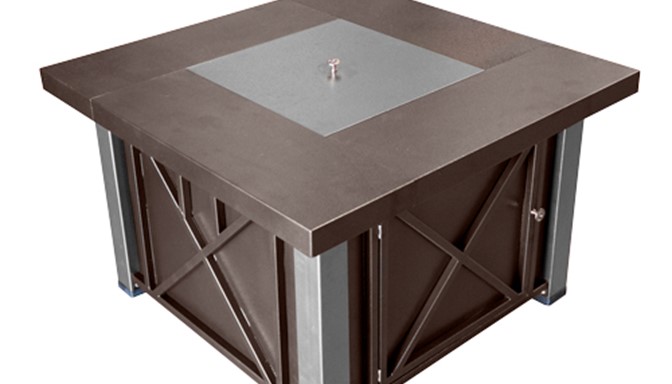 AZ Patio 38 in Fire Pit Decorative Bronze - Stainless Legs & Lid